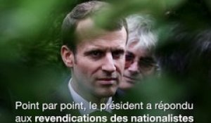 Macron repousse les revendications des nationalistes corses