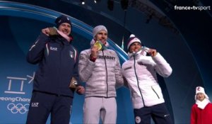 JO 2018 : Biathlon - Remise des médailles du sprint hommes