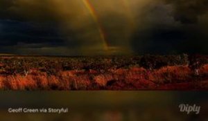 Quand un double arc-en-ciel se forme en plein orage en Australie... Magique