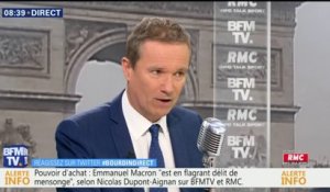 "Quand on n'est pas d'accord avec ce gouvernement, on nous accuse de mentir", reproche Nicolas Dupont-Aignan