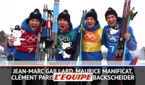 Le relais français sur le podium - JO 2018 - Ski fond