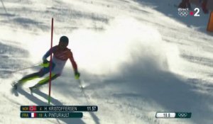 JO 2018 : Ski alpin - Slalom Hommes. Alexis Pinturault serein lors de cette première manche