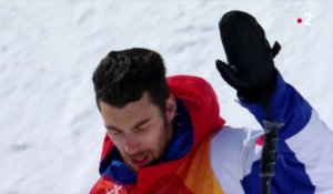 JO 2018 : Ski halfpipe Hommes. Thomas Krief s'arrête après sa chute du premier run