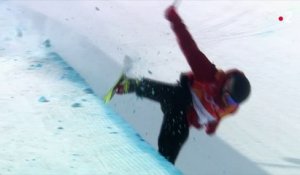 JO 2018 : Ski acrobatique - Halfpipe Hommes. L'énorme chute de Kevin Rolland à PyongChang