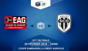 COUPE GAMBARDELLA-CREDIT AGRICOLE - EA Guingamp / Angers SCO - Dimanche 25/02/18 à 14h45