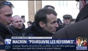 "Si on ne produit pas, on ne peut pas redistribuer", Macron tente de convaincre un retraité sur ses réformes