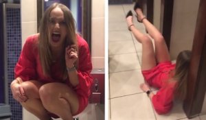 Une fille ivre va très vite regretter de danser debout sur un lavabo