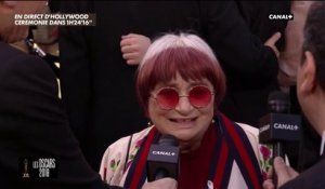 JR et Agnès Varda  sur le Tapis rouge - Oscars 2018