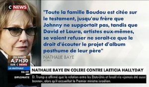 Nathalie Baye sort de son silence et charge violemment Laeticia Hallyday et la famille Boudou