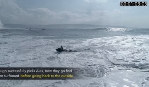 Pris dans les vagues ce Jet Ski frôle le drame pour sauver un surfeur !