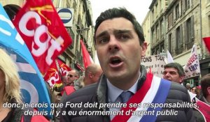 Bordeaux: mobilisation contre le retrait du constructeur Ford