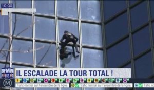 Le Spiderman français a escaladé la tour Total de la Défense