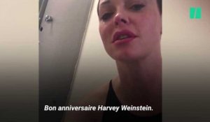 "Joyeux putain d'anniversaire, Harvey Weinstein"