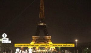 Heure pour la planète : les lumières de la Tour Eiffel ont été éteintes hier soir pour sensibiliser au problème du réchauffement climatique #EarthHour