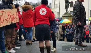 Manifestation de la Croix-Rouge contre la fermeture du centre d’accueil de Stockem
