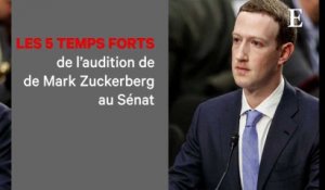 Les cinq temps forts de l'audition de Mark Zuckerberg au Sénat américain