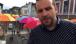 Verviers: un ciel de 700 parapluies pour égayer la rue de l'Harmonie
