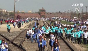 Marche des Vivants dans le camp d'Auschwitz-Birkenau