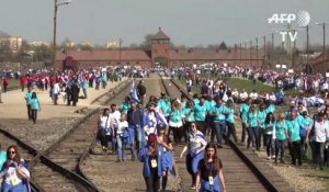 Marche des Vivants dans le camp d'Auschwitz-Birkenau