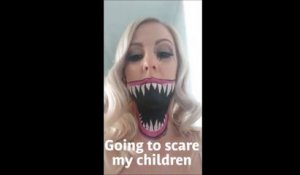 Cette maman cruelle va terroriser ses enfants avec un maquillage impressionnant