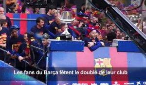 Barcelone fêtent la Liga et de la Coupe du Roi