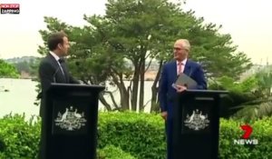 Emmanuel Macron fait un lapsus sur la femme du Premier ministre Australien (Vidéo)