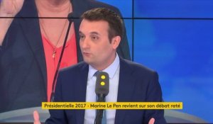 "Je pense que Marine Le Pen ne sera pas" présidente de la République, juge Florian Philippot. "Elle n'en a pas la capacité, ça ne veut pas dire que je la considère comme stupide", poursuit le président des Patriotes #8h30politique