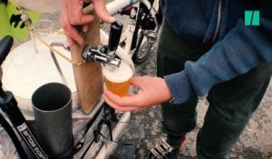 Ce cheminot a créé une tireuse à bière sur vélo pour des manifs plus conviviales