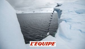La vidéo du saut d?Orlando Duque depuis un iceberg en Antarctique - Adrénaline - Plongeon