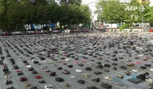 Des milliers de chaussures symboles des vies perdues à Gaza
