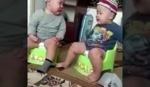 Parodie du sommet entre Corée du Nord et du Sud par ces deux bébés
