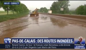 Après de violents orages dans le Pas-de-Calais, la boue a complètement recouvert cette route
