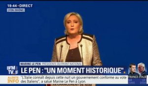 Marine Le Pen explique le nouveau logo du Rassemblement national
