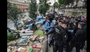 Paris : la police évacue le camp de migrants du canal Saint-Martin
