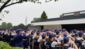 Les policiers rendent hommage à leurs collègues tuées dans la fusillade à Liège