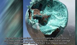 Etats-Unis: Les images incroyables du nez d'un avion de la compagnie American Airlines détruit par une averse de grêle