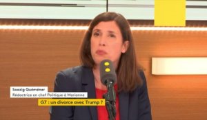 G7 : Emmanuel Macron "essaie toujours d'être chef de camp, chef d'un groupe (...) Ce matin il essaie de regrouper tous les européens derrière lui", Soazig Quéméner, rédactrice en chef politique à Marianne