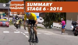 Summary - Stage 6 (Frontenex / La Rosière Espace San Bernardo) - Critérium du Dauphiné 2018