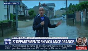 Inondations: des rues transformées en rivières à Châteaubriant (Loire-Atlantique)