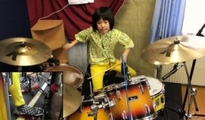 8 ans et elle joue de la batterie comme une pro !