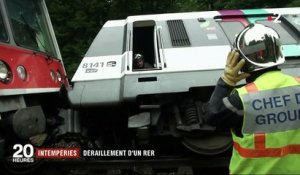 Intempéries en région parisienne : un RER déraille, plusieurs routes bloquées