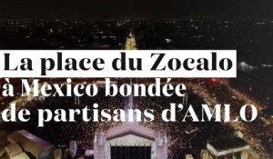 2 minutes de la place du Zocalo, au Mexique, vue du ciel après la victoire de Lopez Obrador