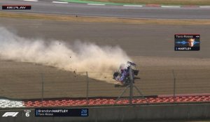 Grand Prix de Grande-Bretagne - Énorme accident de Brendon Hartley en essais libres 3