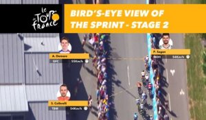 Vue aérienne du sprint / Bird's-eye view of the sprint - Étape 2 / Stage 2 - Tour de France 2018