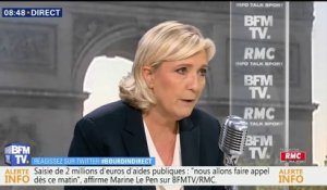 Elections européennes: "Est-ce qu'il va y avoir une liste, si le Rassemblement National n'existe plus ?", s'inquiète Marine Le Pen