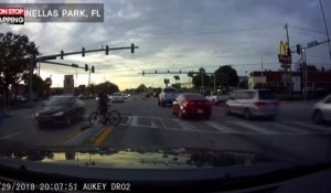 Etats-Unis : Un conducteur percute un cycliste et prend la fuite (Vidéo)
