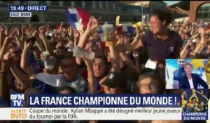 Coupe du monde: les Lillois exultent et chantent à tue-tête "We are the champions"