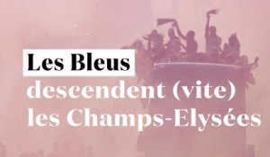 Les Bleus descendent les Champs-Elysées... un peu trop vite