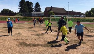 Entraînements des stagiaires au stage DM de football de Soignies, au Collège Saint-Vincent, juillet 2018