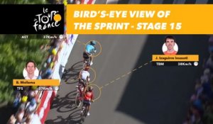 Vue aérienne du sprint / Bird's-eye view of the sprint - Étape 15 / Stage 15 - Tour de France 2018